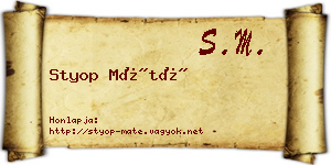 Styop Máté névjegykártya